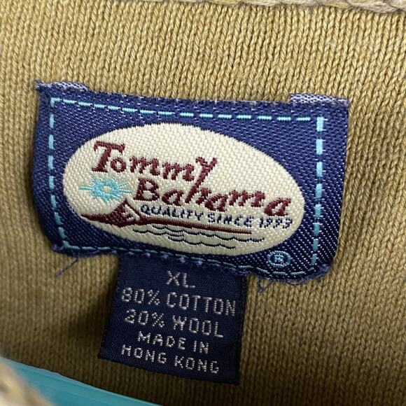 VTG Tommy Bahama Stockinette Knit Raglan Sweater Men's XL Cotton Wool Blend - Picture 4 of 7